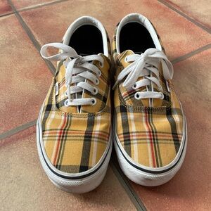 Plaid vans authentic yellow